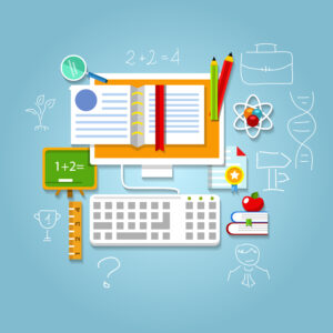 Illustration representing online study